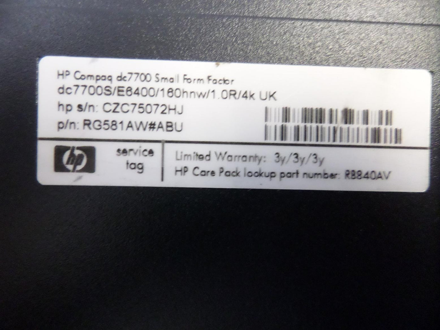 PR24864_RG581AW#ABU_HP Compaq dc7700 Core 2 Duo 2.6GHz SFF PC - Image4