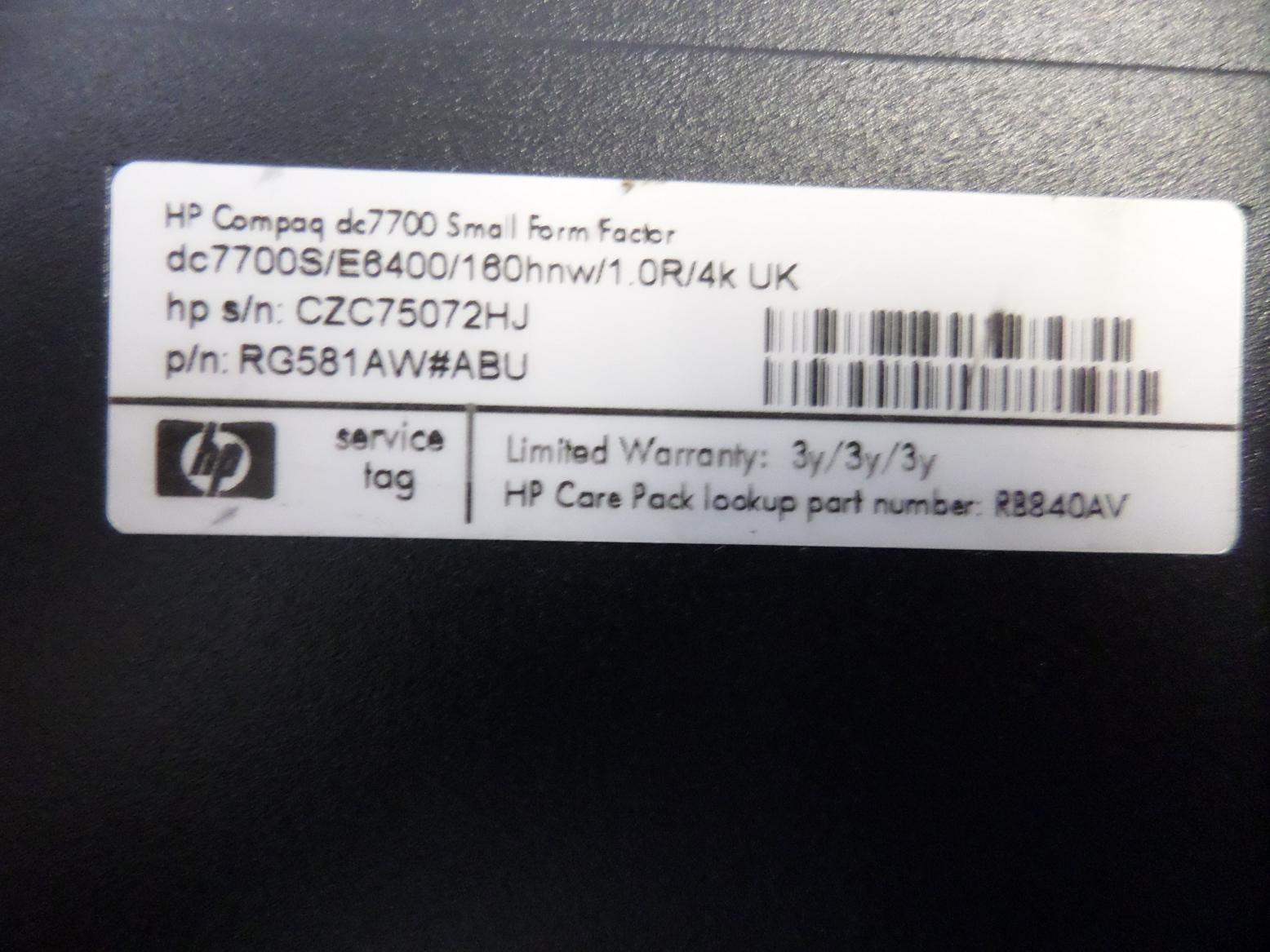 PR24864_RG581AW#ABU_HP Compaq dc7700 Core 2 Duo 2.6GHz SFF PC - Image4