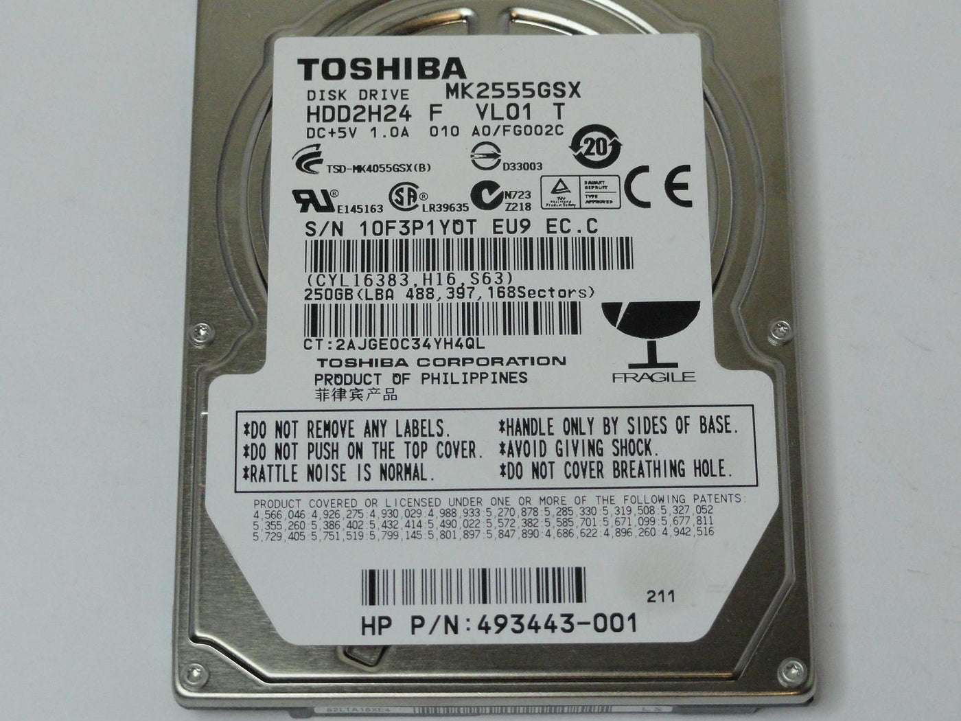 PR24865_HDD2H24_Toshiba HP 250GB SATA 5400rpm 2.5in HDD - Image3