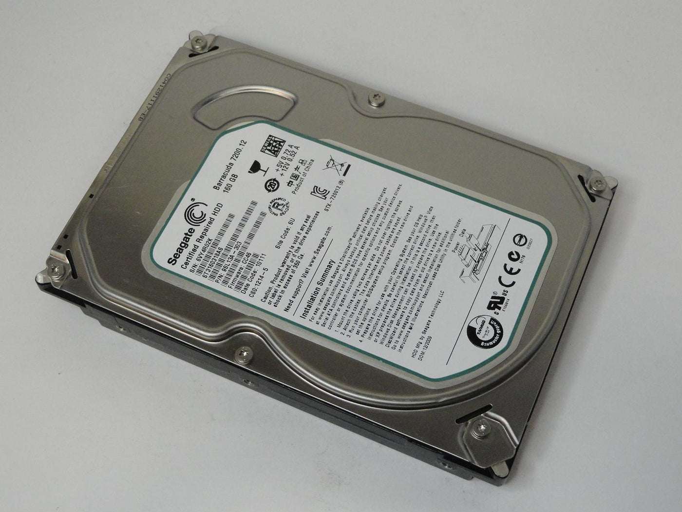 9SL13A-303 - Seagate Barracuda 160GB SATA 7200rpm 3.5in Certified Refurbished HDD - Refurbished