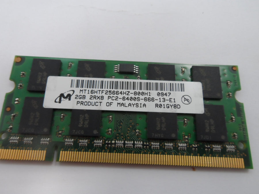 MT16HTF25664HZ-800H1 - Micron 2GB 200p PC2-6400 CL6 16c 128x8 DDR2-800 2Rx8 1.8V SODIMM - Refurbished