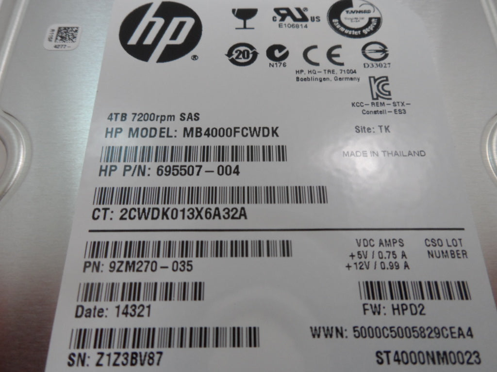 PR25084_9ZM270-035_Seagate HP 4Tb SAS 7200rpm 3.5in HDD with Caddy - Image2