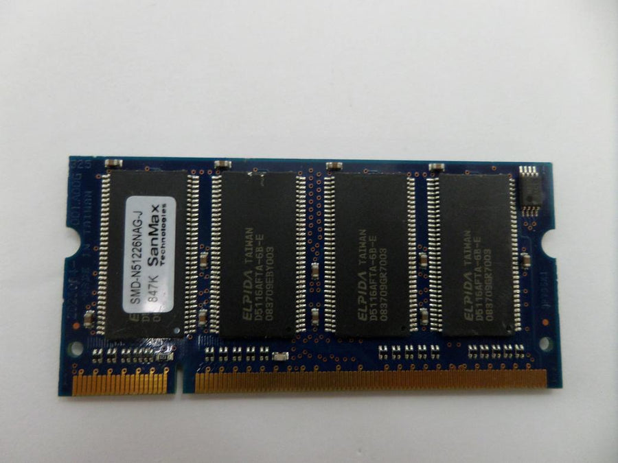 SMD-N51226NAG-J - SanMax 512Mb PC-2700 333Mhz 200-pin SODIMM - USED