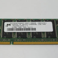 PC2700S-2533-1-Z - Micron 512MB PC2700 DDR-333MHz non-ECC Unbuffered CL2.5 200-Pin SoDimm Single Rank Memory Module - Refurbished