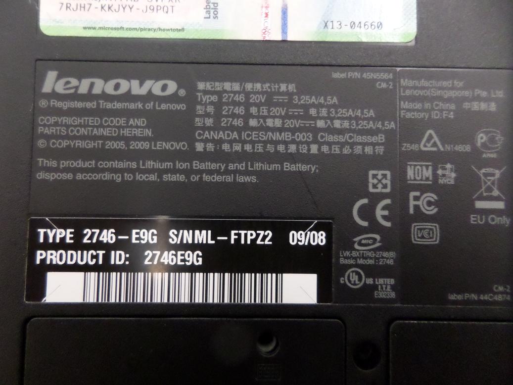 PR25267_2746E9G_Lenovo Thinkpad SL500 Core 2 Duo 2GHz Laptop - Image4