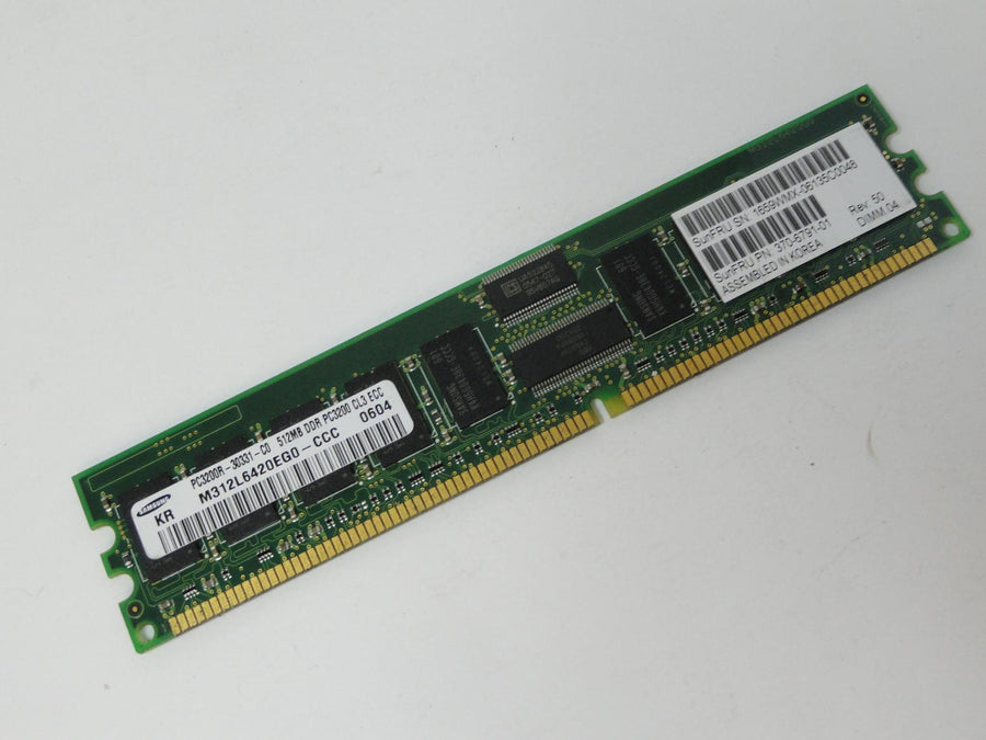 PC3200R-30331-C0 - Samsung Sun 512MB PC3200 DDR-400MHz ECC Registered 184-Pin DIMM Memory Module - Refurbished