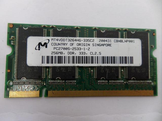 PR25297_MT4VDDT3264HG-335C2_Micron 256MB PC2700 DDR 333MHz non-ECC SoDimm - Image2