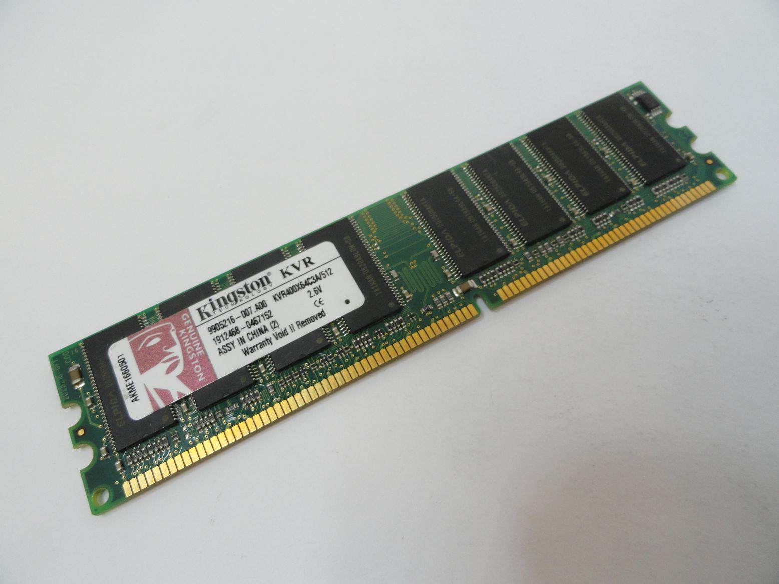 9905216-007.A00 - Kingston ValueRAM 512MB PC3200 DDR-400MHz non-ECC Unbuffered CL3 184-Pin DIMM Memory - Refurbished