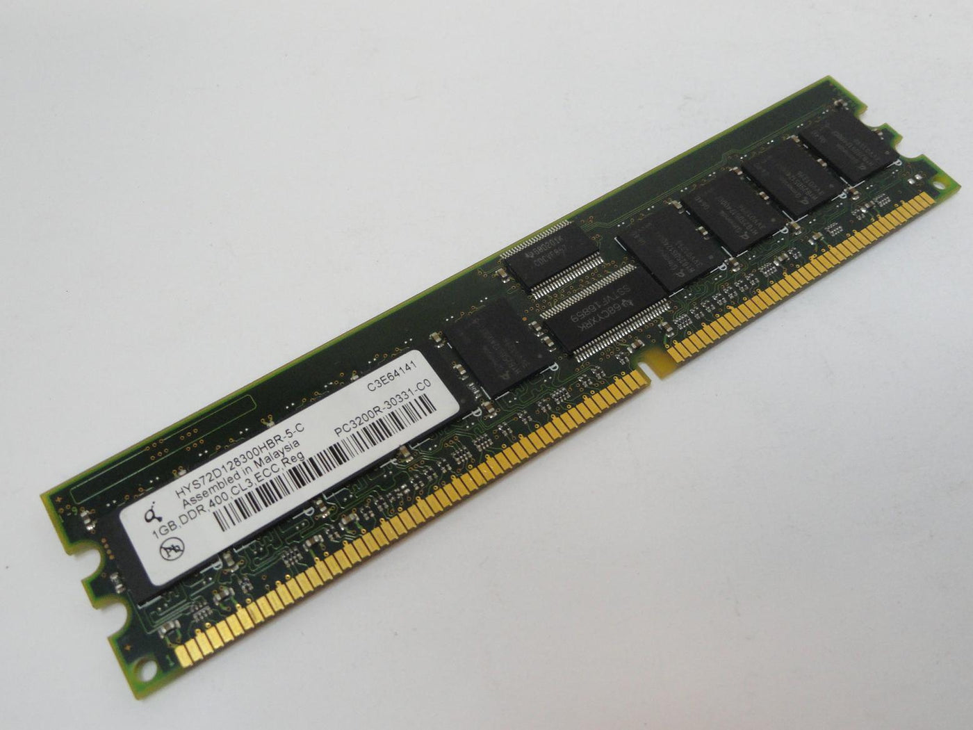 PC3200R-30331-C0 - Qimonda 1GB PC3200 DDR-400MHz ECC Registered CL3 184-Pin DIMM Memory - Refurbished