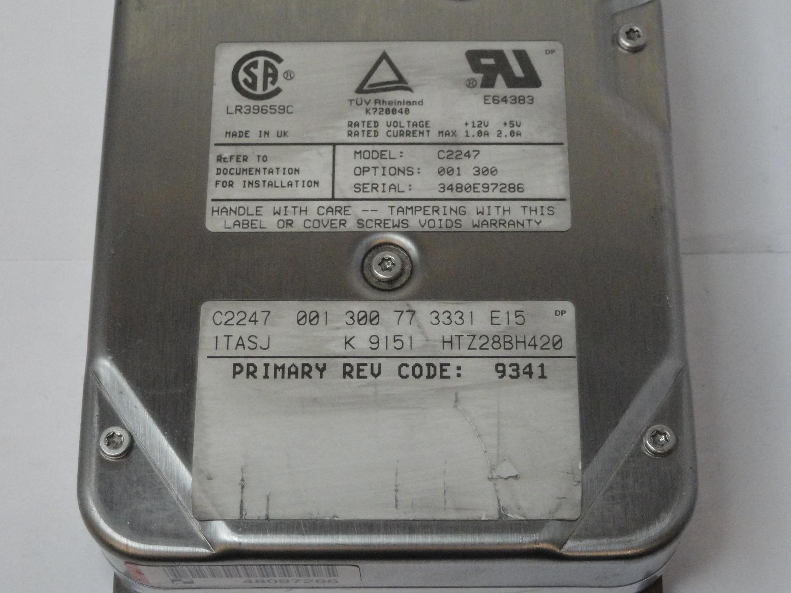 MC2599_C2247_HP 1.8Gb SCSI-50pin 3.5" HDD - Image3