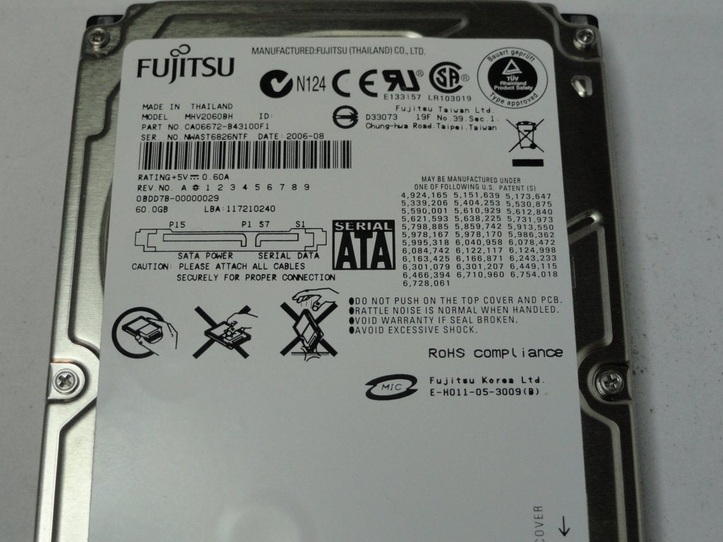 CA06672-B43100F1 - Fujitsu 60Gb IDE 5400rpm 2.5in HDD - Refurbished