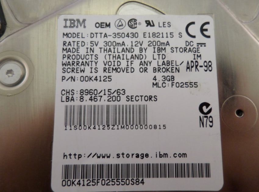 MC0023_00K4125_IBM 4.3GB IDE 7200rpm 3.5in HDD - Image3