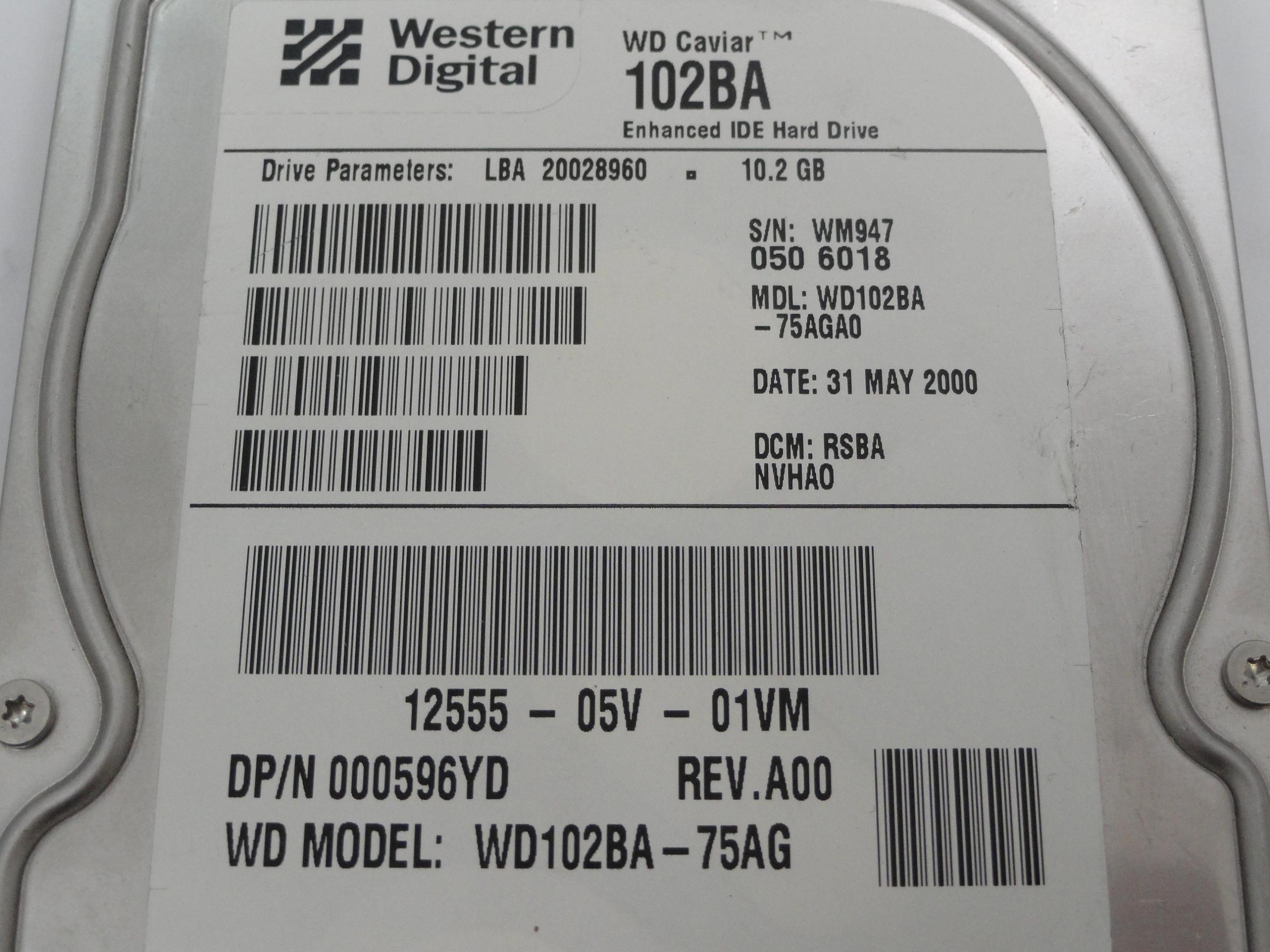 PR19143_WD102BA-75AG_Western Digital Dell 10Gb IDE 7200rpm 3.5in HDD - Image2