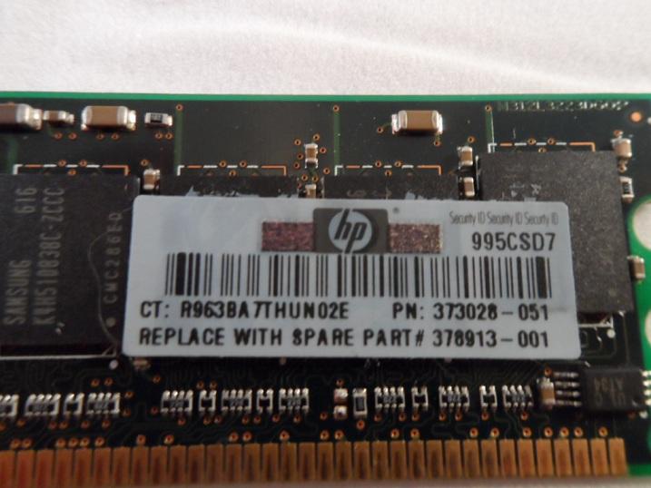 M312L6523CZP-CCCQ0 - HP/Samsung 512MB PC3200R-30331-A0 DDR - Refurbished