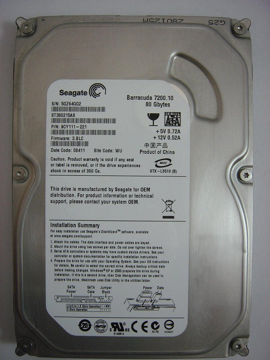 MC5604_9CY111-310_Seagate 80Gb 7200rpm SATA 3.5" HDD - Image2