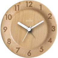 Acctim Epping Round Wooden Table Clock in Natural 33781
