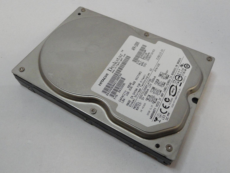 0A33996 - Hitachi 80GB IDE 7200rpm 3.5in Deskstar HDD - USED