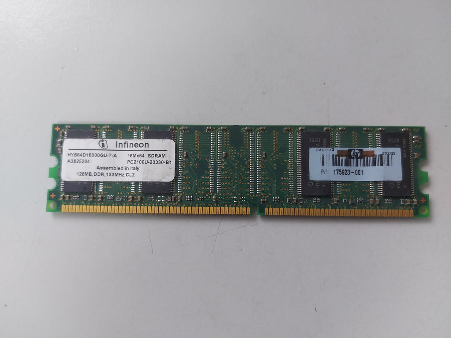 Infineon HP 128MB PC2100 DDR-266MHz non-ECC Unbuffered CL2.5 184-Pin DIMM ( HYS64D16000GU-7-A 175923-001 ) REF