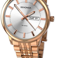 Sekonda Men's Fashion Designer Rose Gold Bracelet Watch 1185