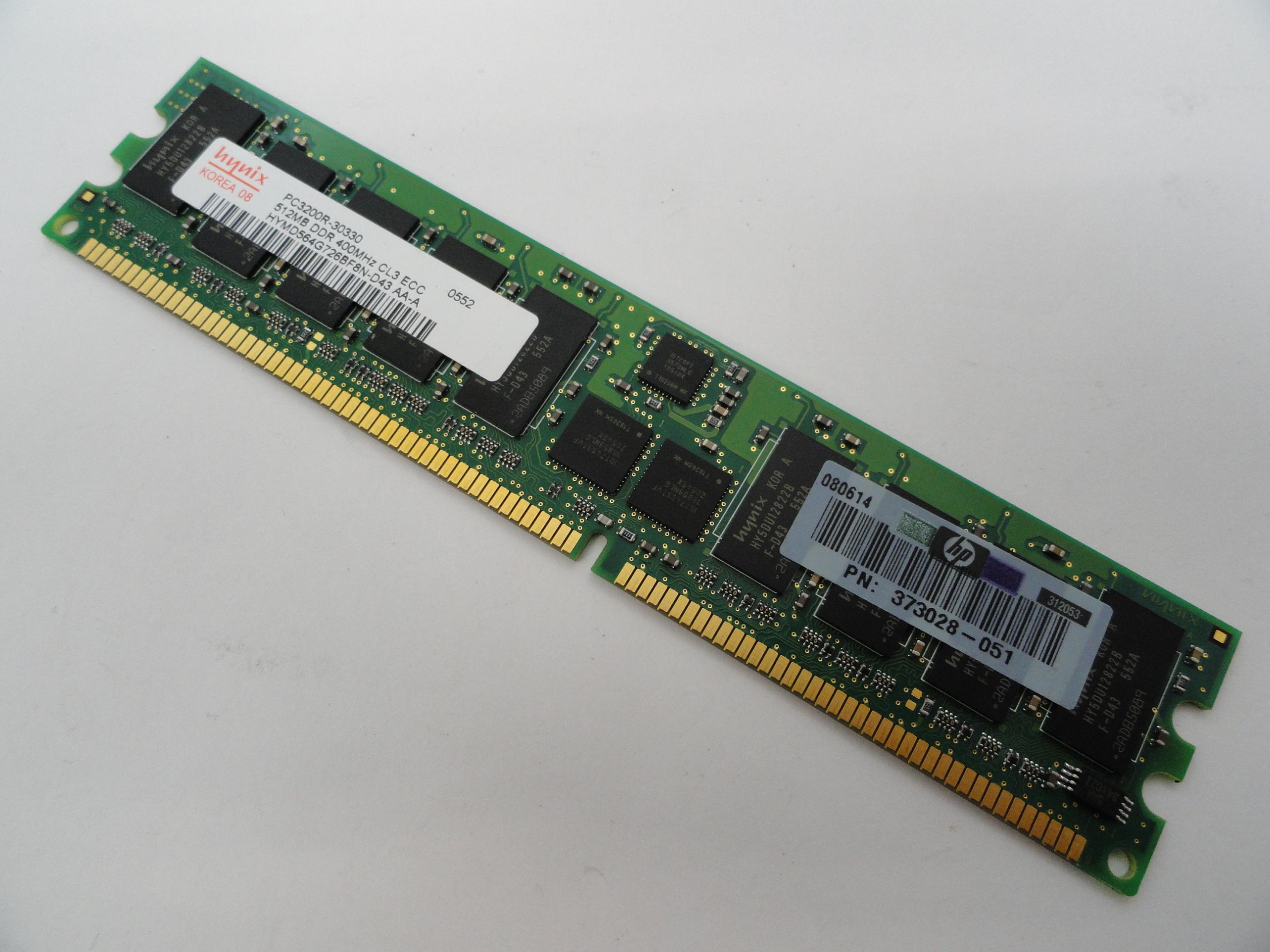 PC3200R-30330 - Hynix HP 512Mb PC3200 400Mhz DDR CL3 ECC RAM - Refurbished
