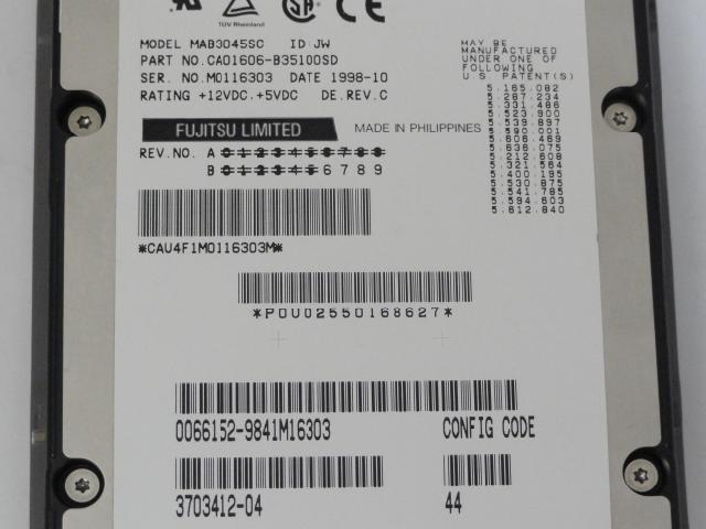 MAB3045SC - Sun/Fujitsu 4.3GB SCSI 80 Pin 7200Rpm 3.5" HDD - Refurbished