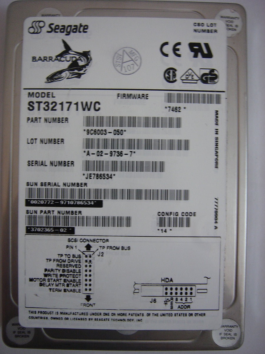 PR04375_9C6003-030_Seagate SUN 2.1GB SCSI 80 Pin 7200rpm 3.5in HDD - Image2