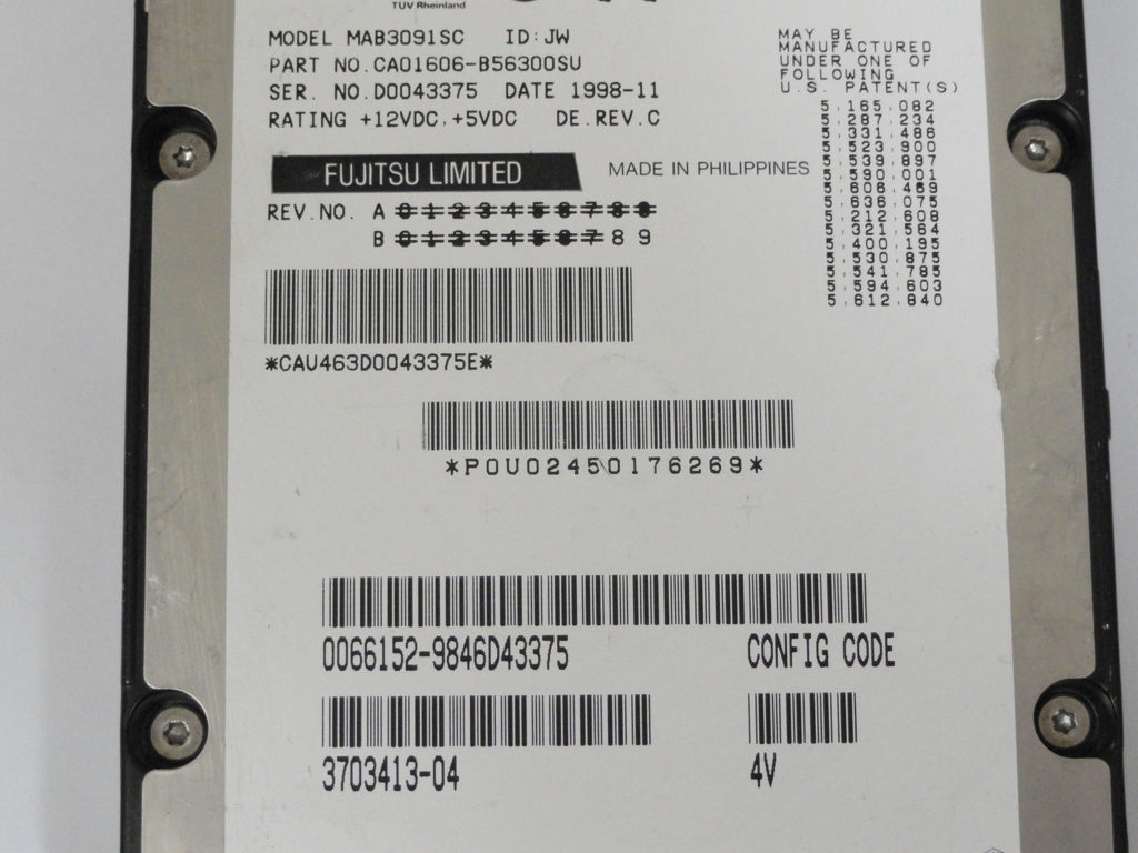 PR12076_CA01606-B56300SU_Fujitsu Sun 9GB SCSI 80Pin 3.5in HDD In Sun Caddy - Image3