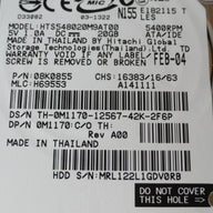 PR22235_08K0855_Hitachi Dell 20Gb IDE 5400rpm 2.5in HDD - Image3