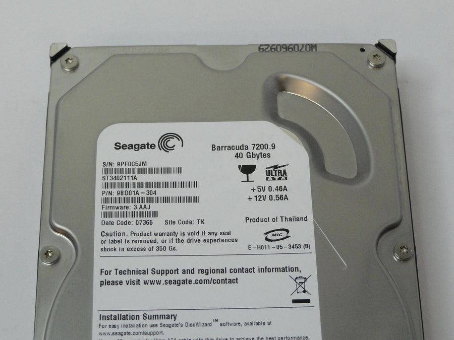 PR19112_9BD01A-304_Seagate 40GB IDE 7200rpm 3.5in HDD - Image2