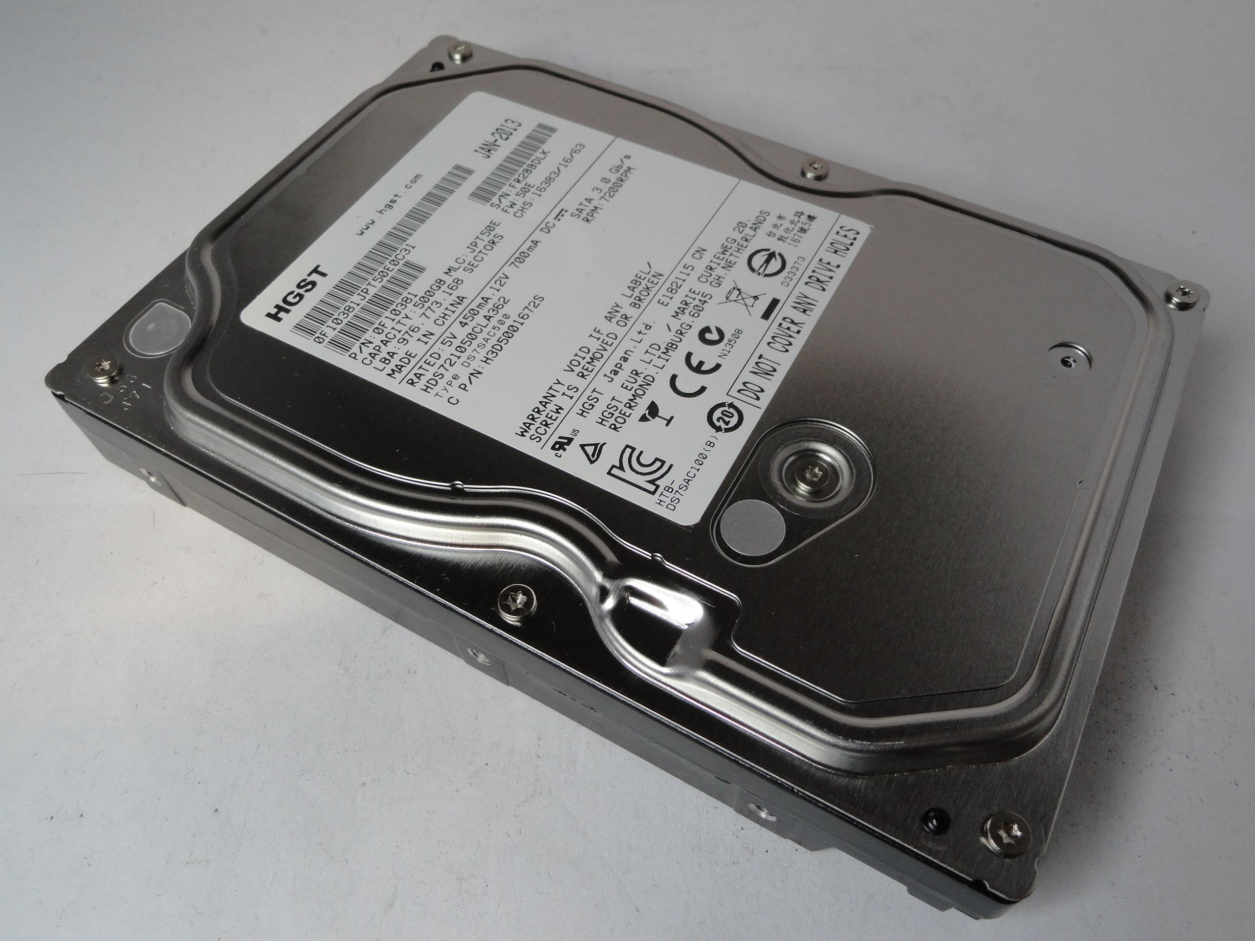 PR20920_0F10381_HGST Deskstar 500Gb SATA 7200rpm 3.5in HDD - Image3