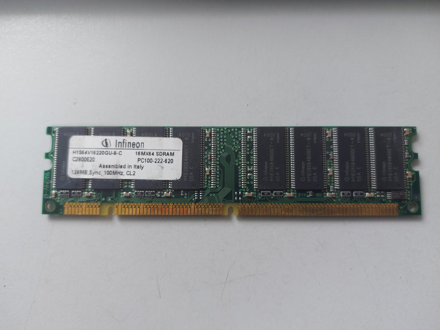 Infineon 128MB PC100 100MHz NonECC Unbuffered CL2 SDR SDRAM DIMM ( HYS64V16220GU-8-C ) REF