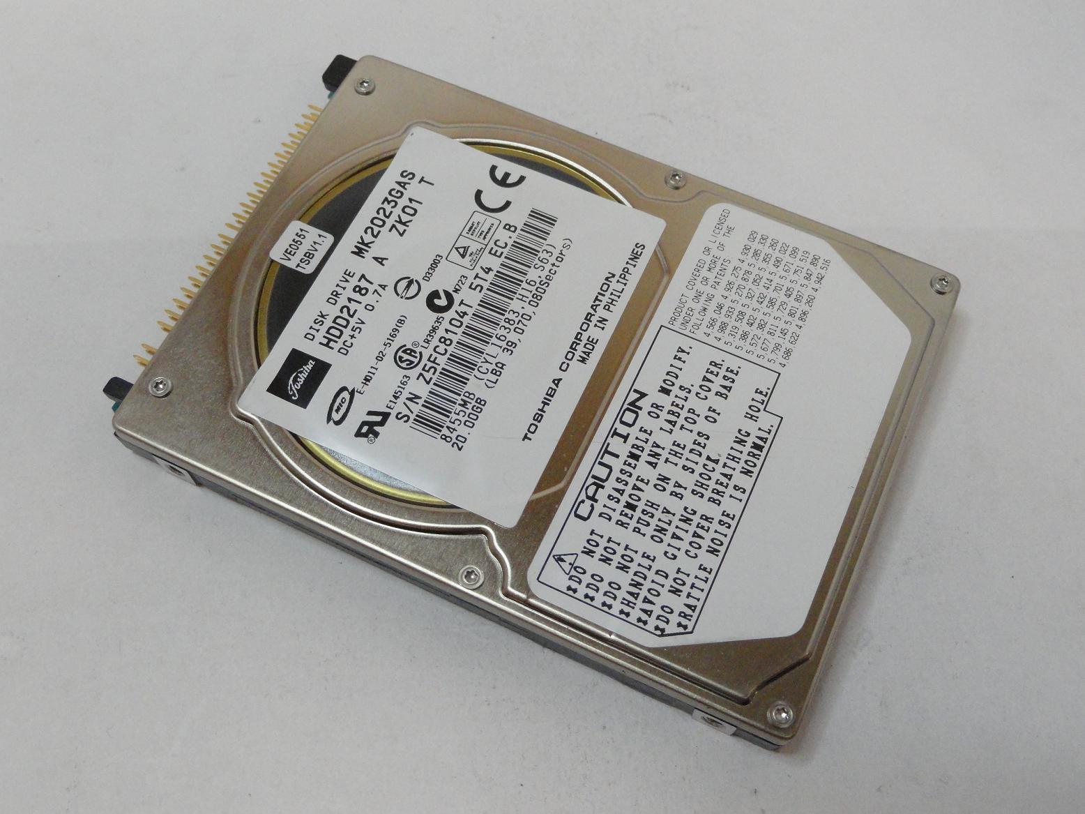 HDD2187 - Toshiba HP 20GB IDE 5400rpm 3.5in Laptop HDD - USED