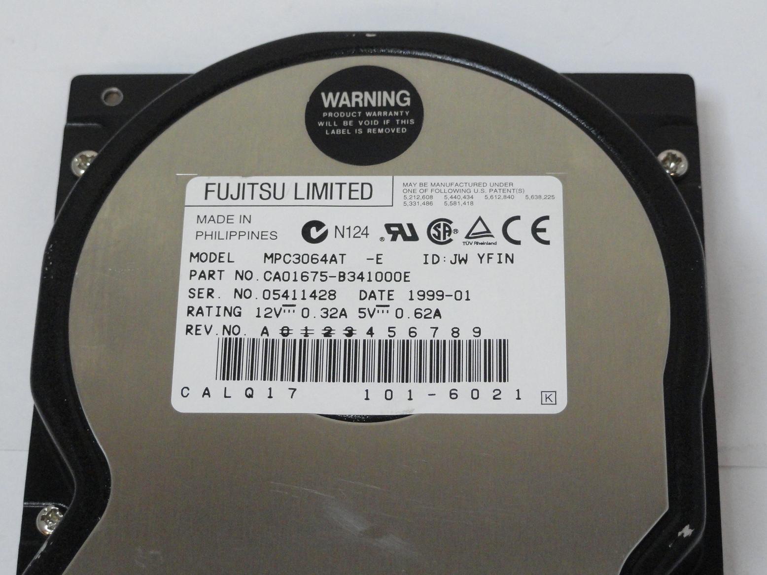MC4352_CA01675-B341000E_Fujitsu 6.4GB IDE 5400rpm 3.5in HDD - Image3