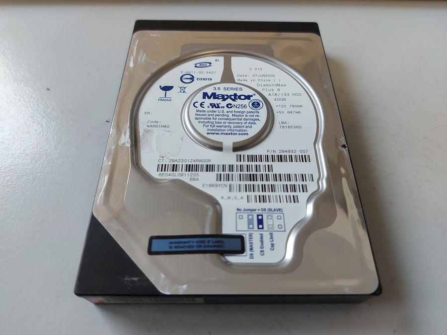 Compaq/Maxtor DiamondMax Plus 8 40GB 7200RPM IDE 2MB Cache 3.5-inch Internal HDD ( 6E040L0 294932-007 ) USED