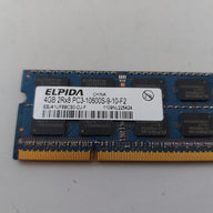 Elpida 4GB PC3-10600 DDR3-1333MHz non-ECC Unbuffered CL9 204-Pin SODIMM Module ( EBJ41UF8BCS0-DJ-F ) REF