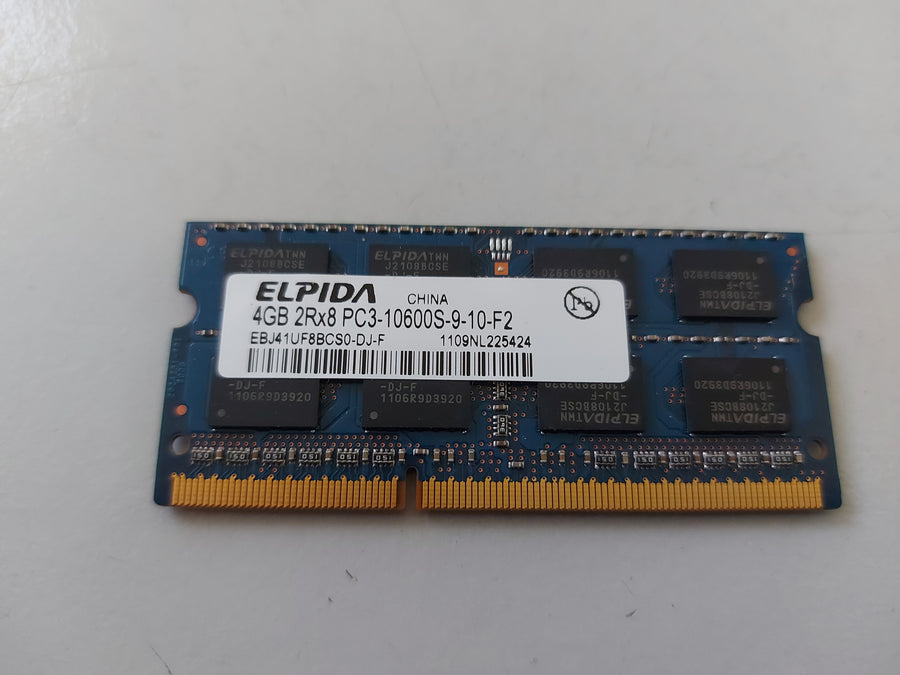 Elpida 4GB PC3-10600 DDR3-1333MHz non-ECC Unbuffered CL9 204-Pin SODIMM Module ( EBJ41UF8BCS0-DJ-F ) REF