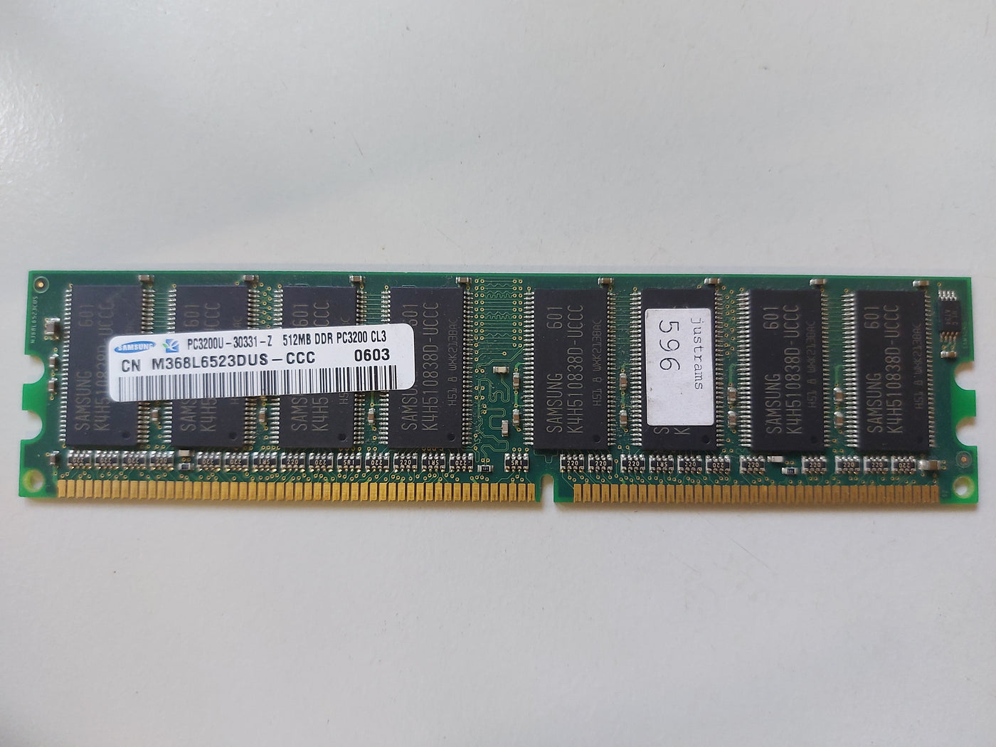 Samsung 512MB PC3200 DDR-400MHz 184-Pin DIMM ( M368L6523DUS-CCC ) REF