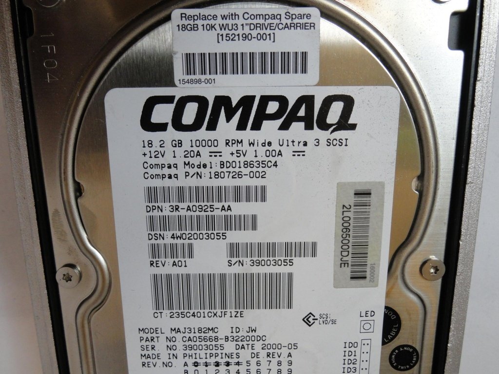 CA05668-B32200DC - Fujistu Compaq 18.2GB SCSI 80 Pin 10Krpm 3.5in HDD in Caddy - Refurbished