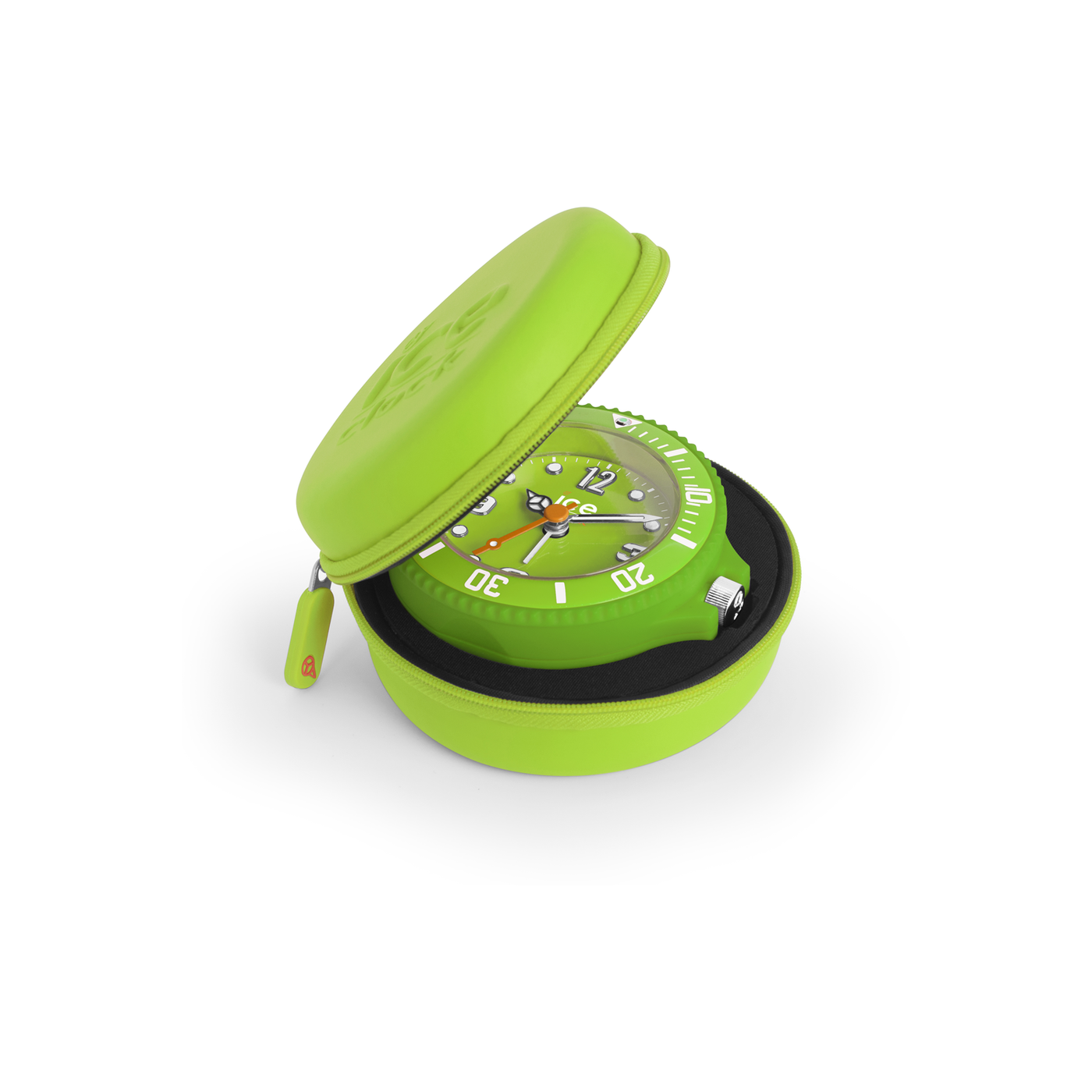 Ice-Clock 90 mm Travel Alarm Clock, Green ( ITAF.GN )