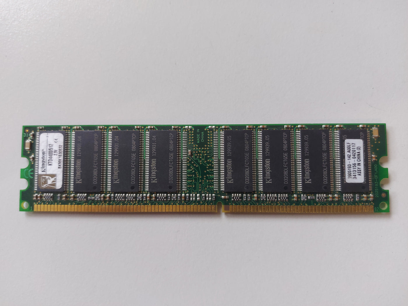 Kingston 512MB PC2100 DDR-266MHz non-ECC Unbuffered CL2.5 184-Pin DIMM 2.5V Memory Module ( KTD4400/512 9905193-142.A00LF ) REF