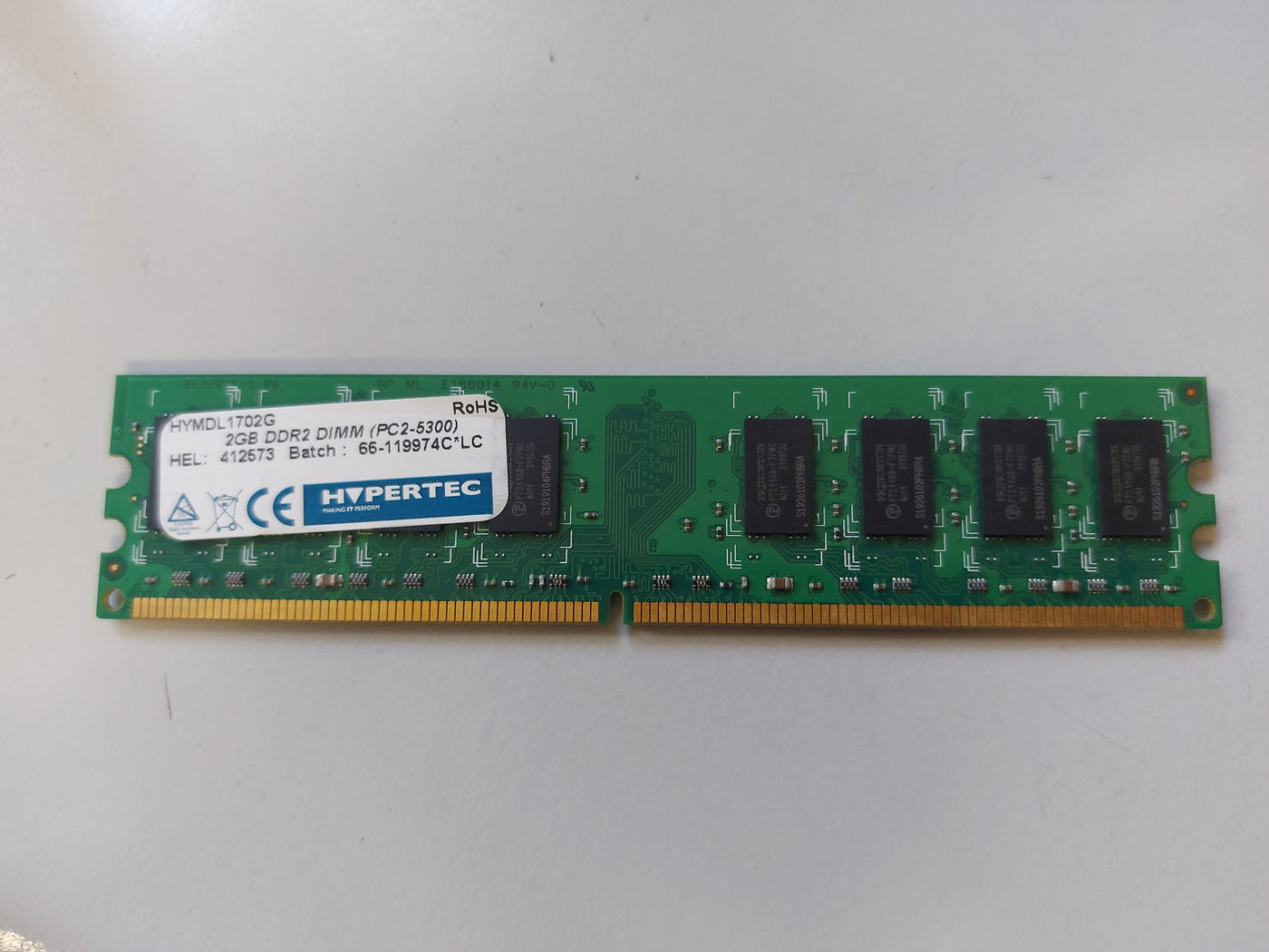 Hypertec 2GB PC2-5300 DDR2-667MHz non-ECC Unbuffered CL5 240-Pin DIMM ( HYMDL1702G ) REF