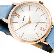 Lorus Womans Sunray Dial Soft Blue Leather Strap RG264LX5