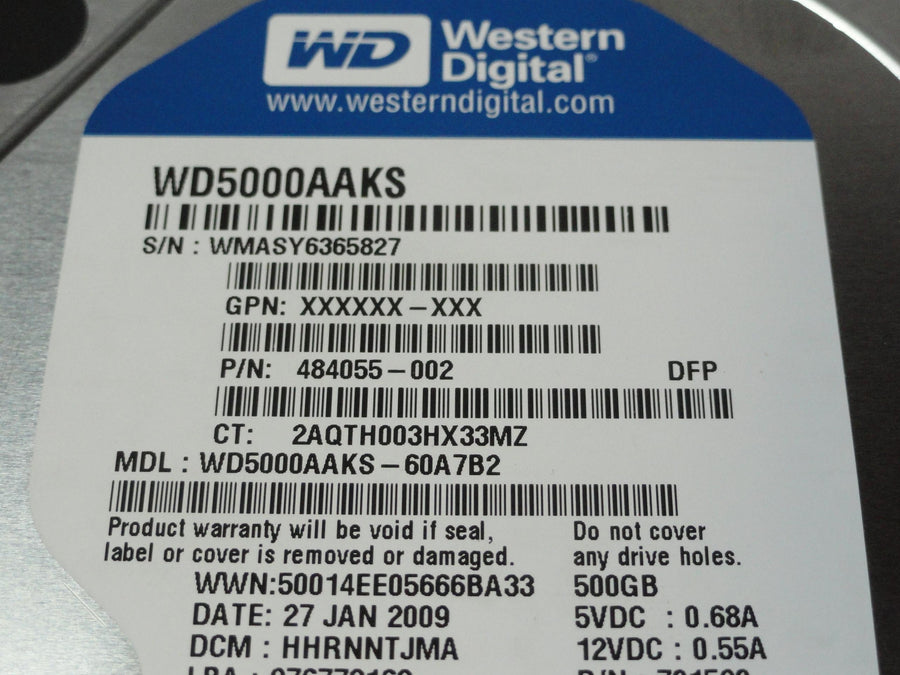 WD5000AAKS-60A7B2 - Western Digital HP 500Gb SATA 7200rpm 3.5in HDD - Refurbished
