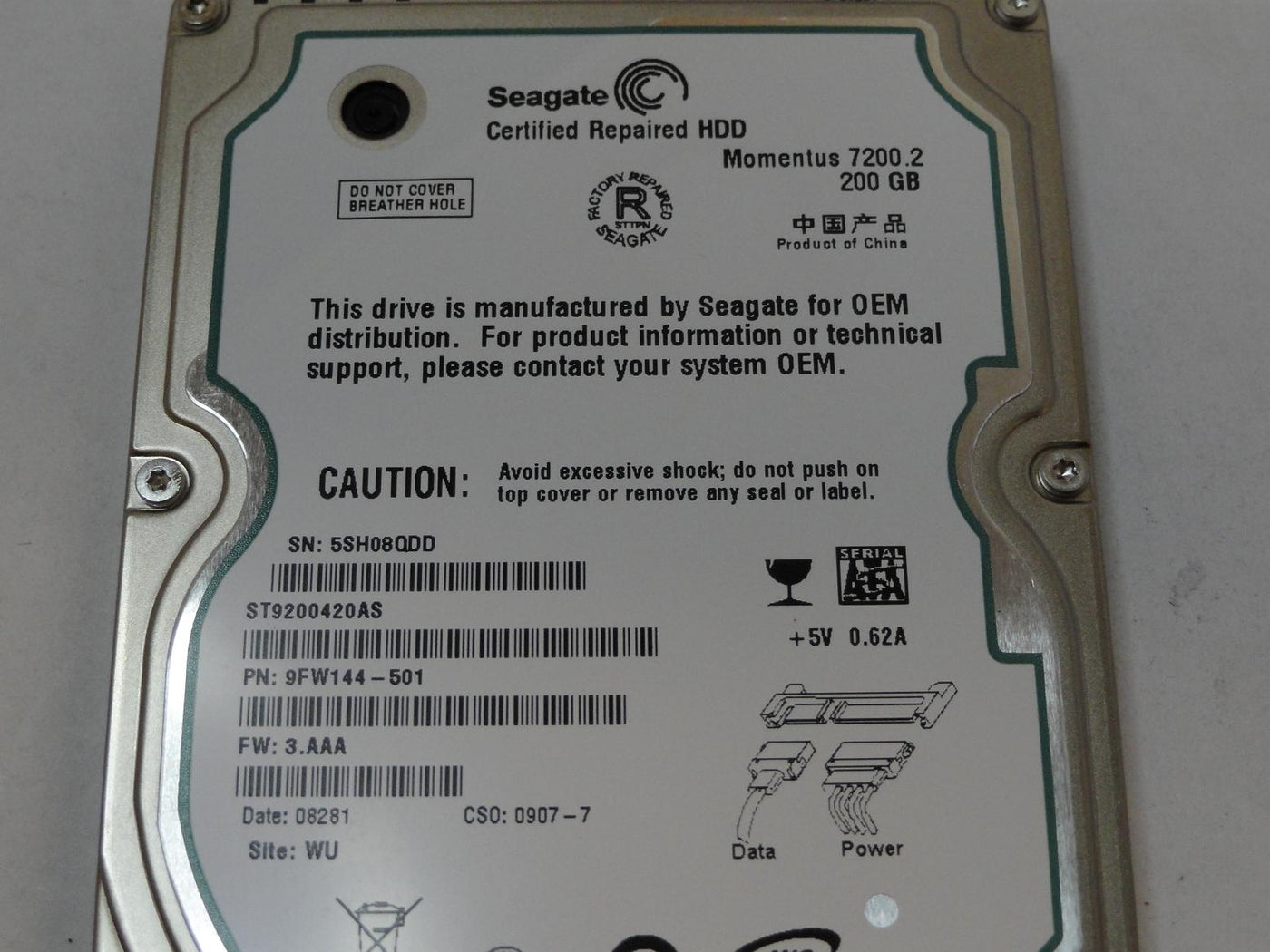 MC5661_9FW144-501_Seagate 200GB SATA 7200rpm 2.5in Recertified HDD - Image3