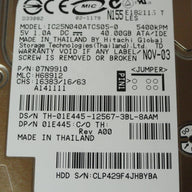 PR12551_07N9910_Hitachi Dell 40Gb IDE 5400rpm 2.5in HDD - Image2