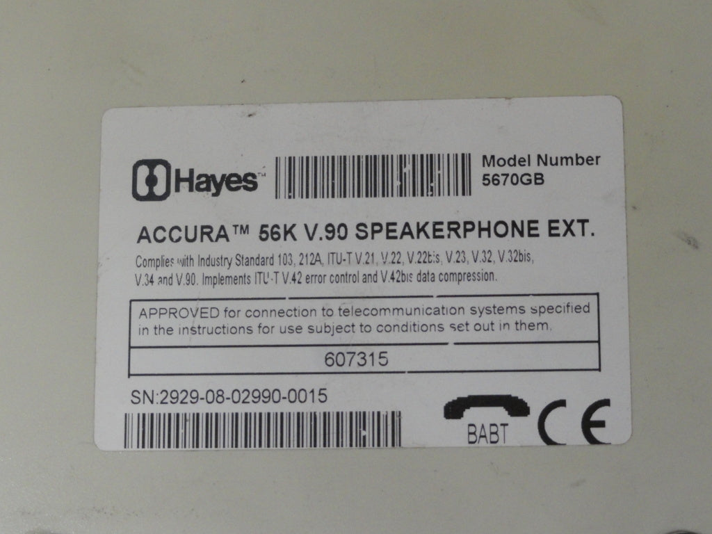 MC0914_5670GB_Hayes Accura 56K V.90 Speakerphone External - Image2