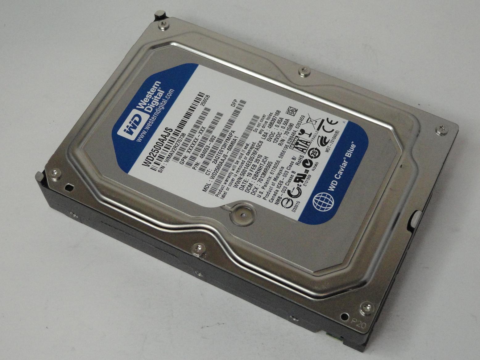 Western Digital HP 250GB SATA 7200rpm 3.5in HDD WD2500AAJS-60M0A1 484053-002