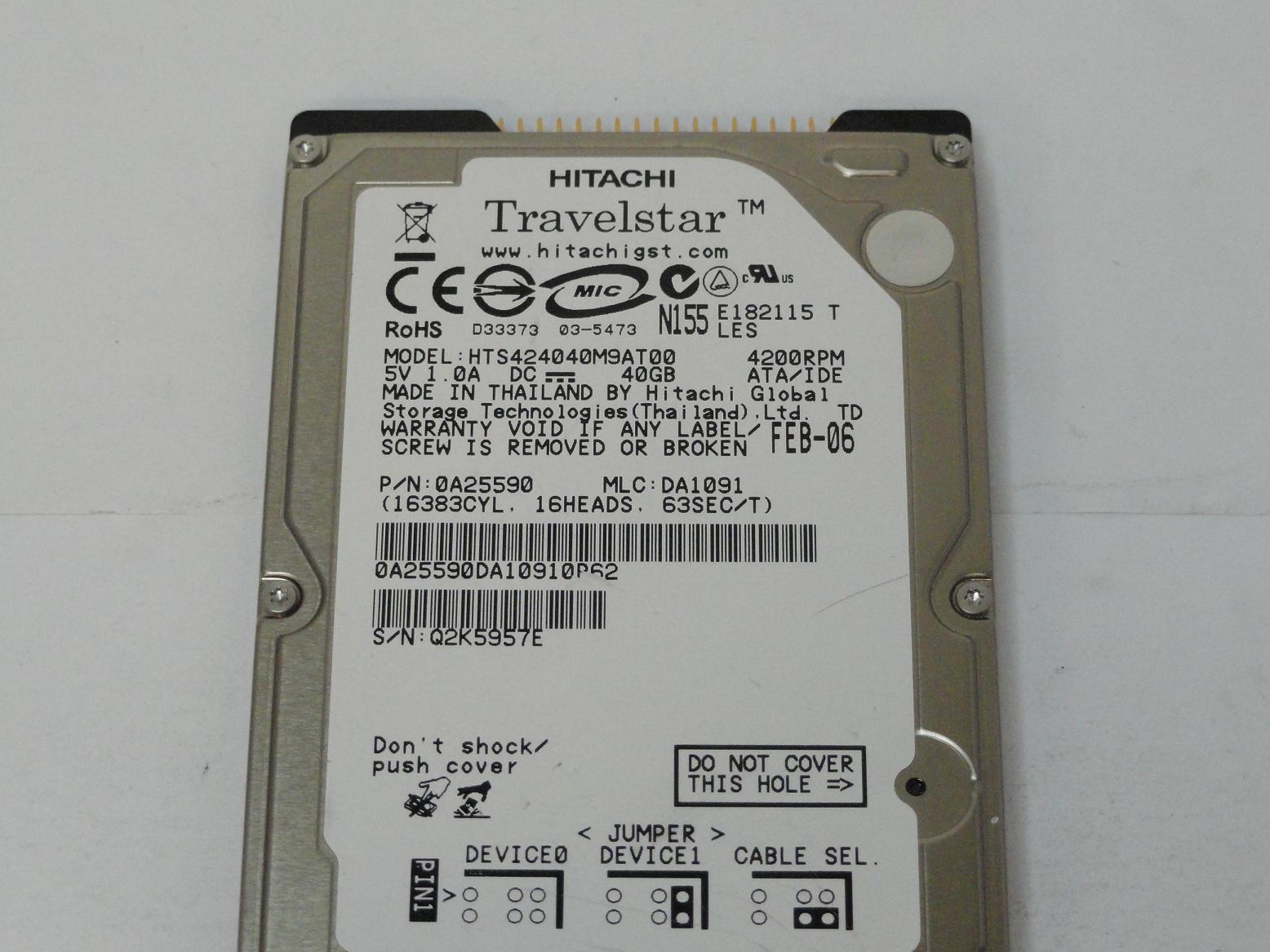 Hitachi 40GB IDE 4200rpm 2.5in HDD
