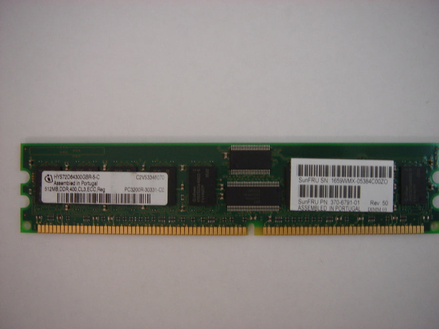 Infineon SUN 512MB PC3200 ECC Reg DIMM ( HYS72D64300GBR-5-C AOL, 370-6791-01  Infineon Sun)