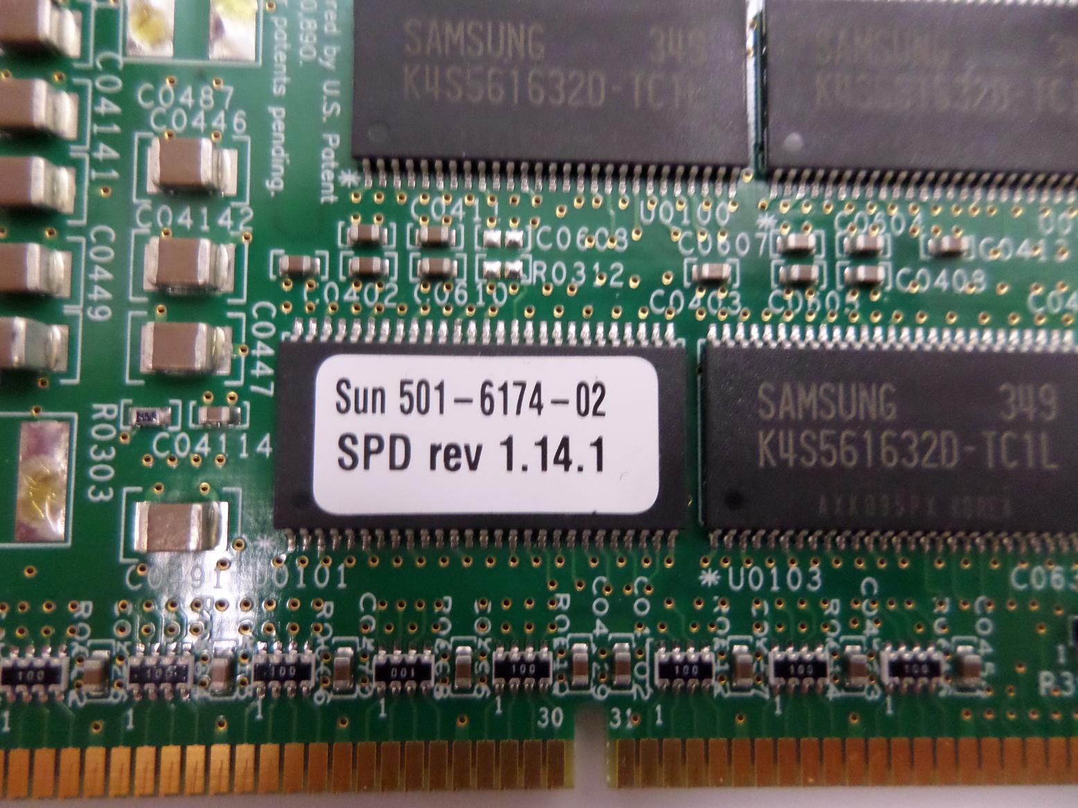 Sun/Samsung 512MB PC100 100MHz 232-Pin DIMM ( M323S3254DTR-C1LS0 M323S3254DTR-C1LS0  501-6174-02 )